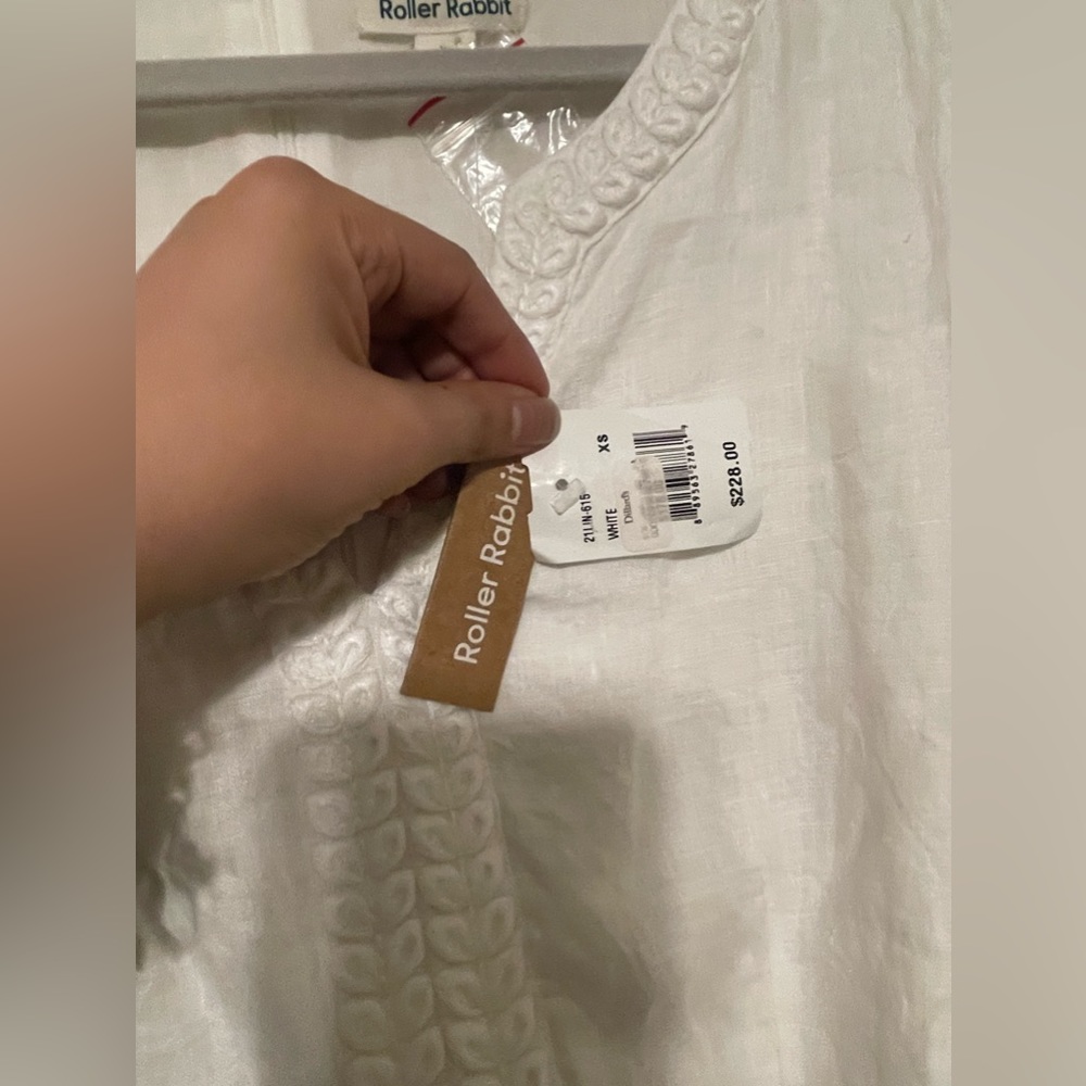 NWT Roller Rabbit Naema Split V-Neck Long Balloon Sleeve Tiered A-Line Dress - Picture 5 of 6
